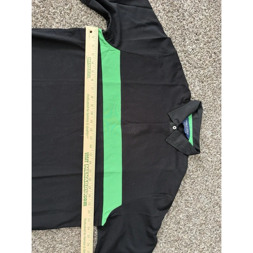 Polo Golf Ralph Lauren Long Sleeve Shirt Black Green Large Pima Cotton Peru 90s
